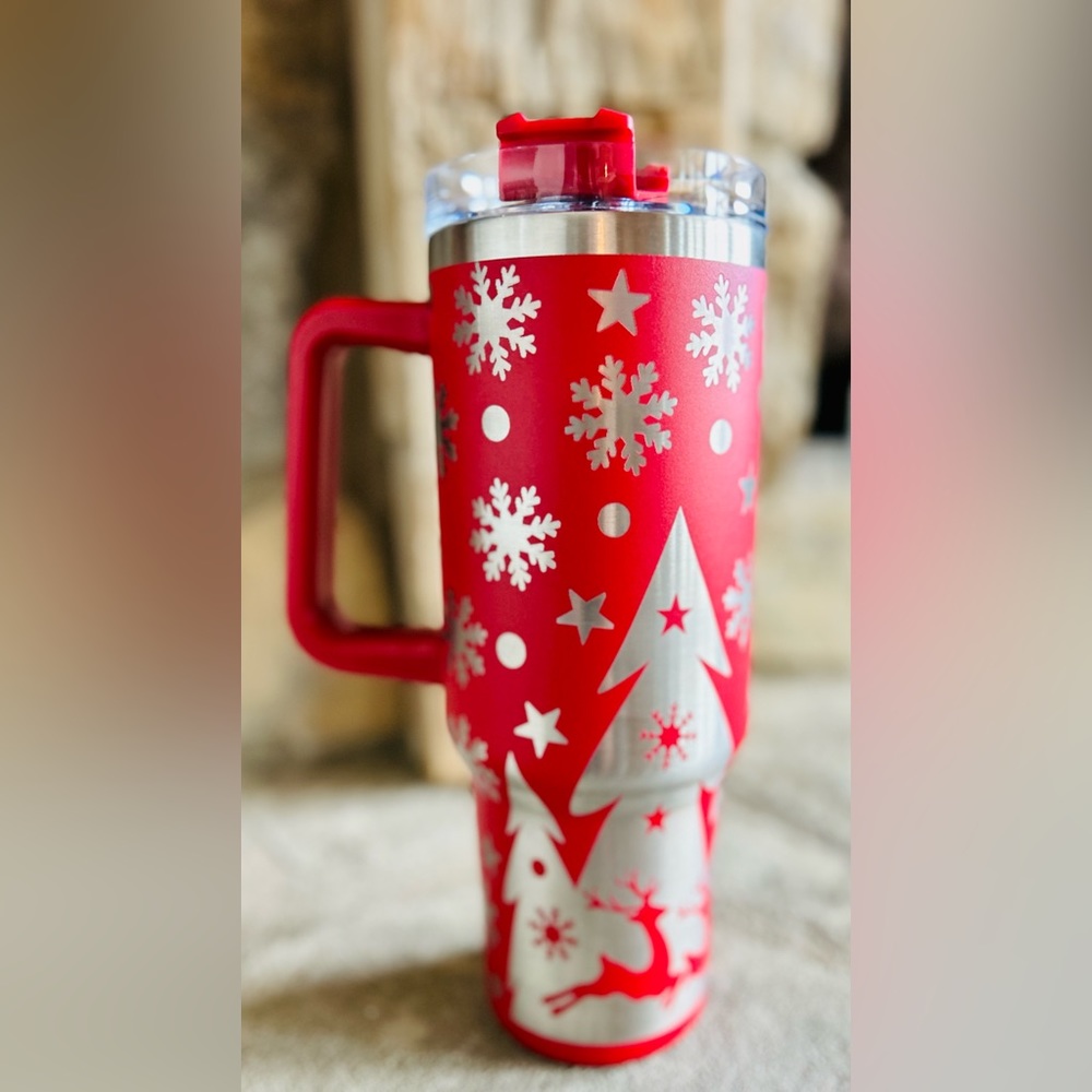 NEW! Engraved red Christmas tumbler!